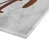 大理石パーソナライズされたと木科の名前モノグラム カッティングボード (角)