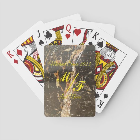 大理石パーソナライズされたエレガント石 トランプ (裏面)