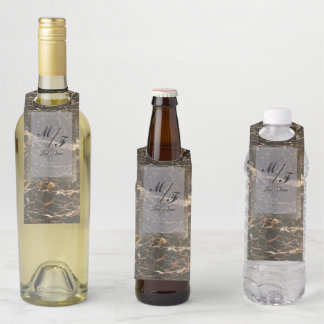 大理石パーソナライズされたエレガント石 ボトルネックタグ