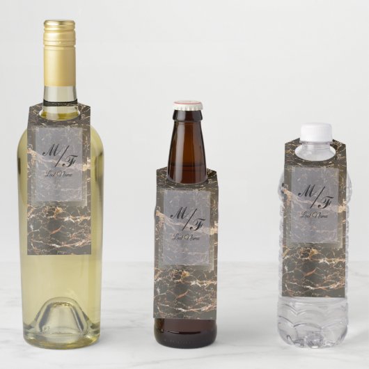 大理石パーソナライズされたエレガント石 ボトルネックタグ (インサイチュ)