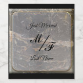 大理石パーソナライズされたエレガント石 ワインラベル (シングルラベル)