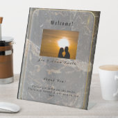 大理石パーソナライズされたエレガント石 台座サイン (インサイチュ)