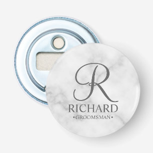 大理石パーソナライズされたグロムスマンの名前とモノグラム 栓抜き