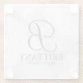 大理石パーソナライズされたモノグラムと名前Bridesmaid ガラスコースター (裏面)