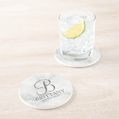 大理石パーソナライズされたモノグラムと名前Bridesmaid コースター (側面)