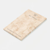 大理石パーソナライズされたモノグラムの石 ポストイット (アングル)