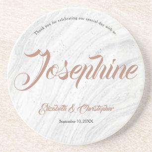 大理石パーソナライズされた名結婚の座席表 コースター