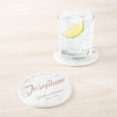 大理石パーソナライズされた名結婚の座席表 コースター (側面)