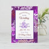 大理石パープルブルゴーニュ絵画ー結婚ズ 招待状 (スタンド正面)