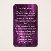 大理石パープル記念写真葬式祈りの言葉カード (裏面)