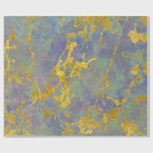 大理石パープル金ゴールドグリーンストーンストロークギフトアイディア ラッピングペーパー (フラット)