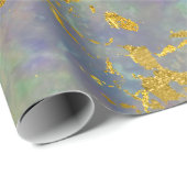 大理石パープル金ゴールドグリーンストーンストロークギフトアイディア ラッピングペーパー (ロールコーナー)