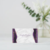 大理石パープル金ゴールド瑪瑙名刺 名刺 (スタンド正面)