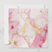 大理石ピンクとゴールドのエフェクト、結婚式の招待状 招待状 (裏面)