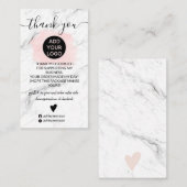 大理石ピンクのブラシストロークのロ感謝していゴの順序 名刺 (正面/裏面)