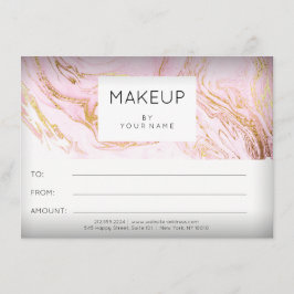 大理石ピンクのローズ メイクアップ ビューティー ギフト証明書 1