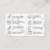 大理石ピンクの眉のアフターケアカード 名刺 (裏面)