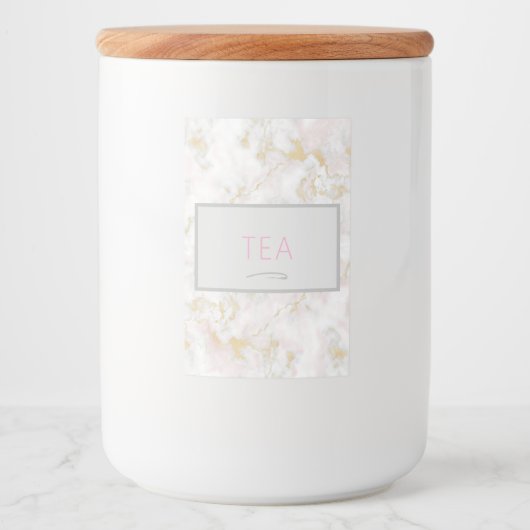 大理石ピンクの金ゴールドラベル整理キッチン フードラベル (正面)