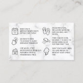 大理石ピンクスプレータンアフターケアカード 名刺 (裏面)