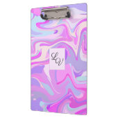 大理石ピンクパープルターコイズ クリップボード (左)