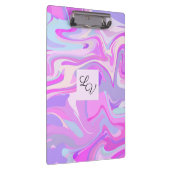 大理石ピンクパープルターコイズ クリップボード (右)