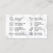 大理石ピンクフィラー命令アフターケアカード 名刺 (裏面)