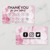 大理石ピンクメイクアップ感謝していヘアロイヤリティカード 名刺 (正面/裏面)