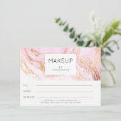 大理石ピンクローズメイクアップ美しい証明書贈り物 (スタンド正面)