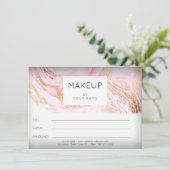 大理石ピンクローズ メイクアップ ビューティー認定証  ギフト1 (スタンド正面)