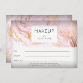 大理石ピンクローズ メイクアップ ビューティー認定証  ギフト1 (正面/裏面)