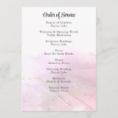 大理石ピンク及び金ゴールドフローラ葬儀プログラム プログラム (裏面)