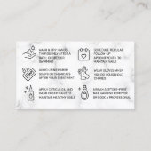 大理石ピンク爪、 ネイルアフターケアカード 名刺 (裏面)