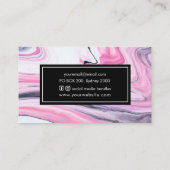 大理石ピンク白黒の名刺|クリエイティブ 名刺 (裏面)