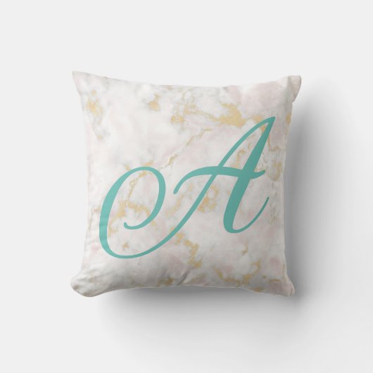 大理石ピンク金ゴールド柄ピローアクセサリー クッション (正面)