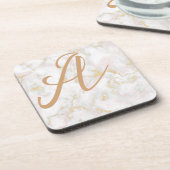 大理石ピンク金ゴールド模様タイル コースター (左側)