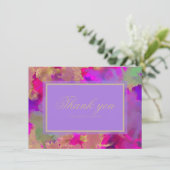 大理石ピンク、パープル、ゴールド サンキューカード (スタンド正面)