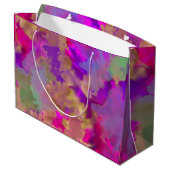 大理石ピンク、紫、金ゴールド花嫁 ラージペーパーバッグ (裏面アングル)