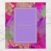 大理石ピンク、紫、金ゴールド ワインラベル (シングルラベル)