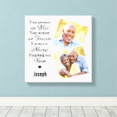 大理石ファミリーフォト悔やみや弔慰記念記念キープサケ キャンバスプリント (インサイチュ (ウッドフロア))