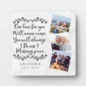 大理石ファミリーメモリアル3枚フォトキープサケ フォトプラーク (正面)