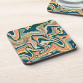 大理石ファンキーアート渦巻き旋回Ebru コースター (左側)