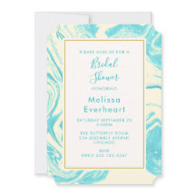 大理石ファンシーデザインインターコイズ及びクリームブライダル