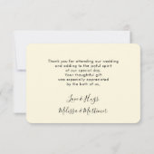 大理石ファンシー入りターコイズとクリームありがとう 招待状 (裏面)