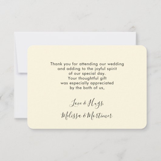 大理石ファンシー入りターコイズとクリームありがとう 招待状 (裏面)