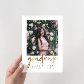 大理石フェイクとタイポグラフィ卒業パーティーの写真 招待状