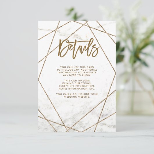 大理石フェイクと銅幾何学的ゲスト詳細 エンクロージャーカード (スタンド正面)