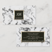 大理石フェイクの白い石表面のテクスチャ 名刺 (正面/裏面)
