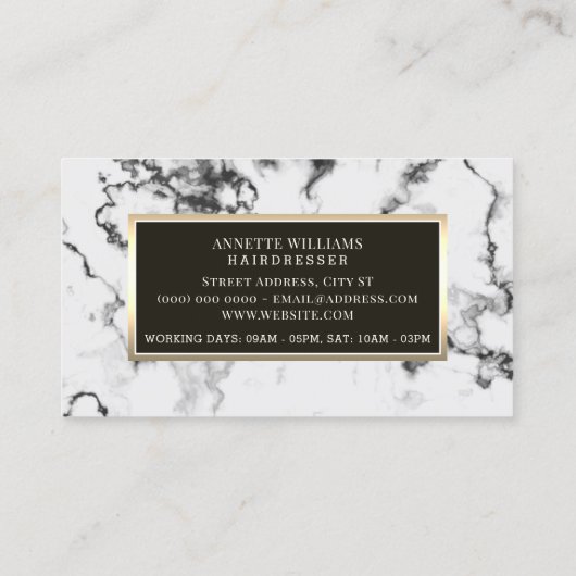 大理石フェイクの白い石表面のテクスチャ 名刺 (裏面)