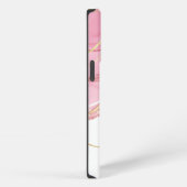 大理石フェイクのGeodeモノグラムと名前 iPhoneケース (右側面)