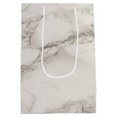 大理石フェイクアラバスタトゥーペタンカスタム誕生日 ミディアムペーパーバッグ (裏面)